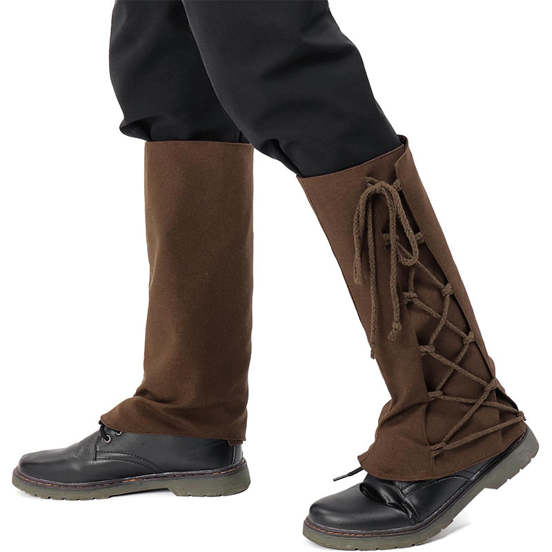 Medieval Pirate Boot Covers Renaissance Leg Gaiters Linen Leg Covers Cosplay Costume Accessories