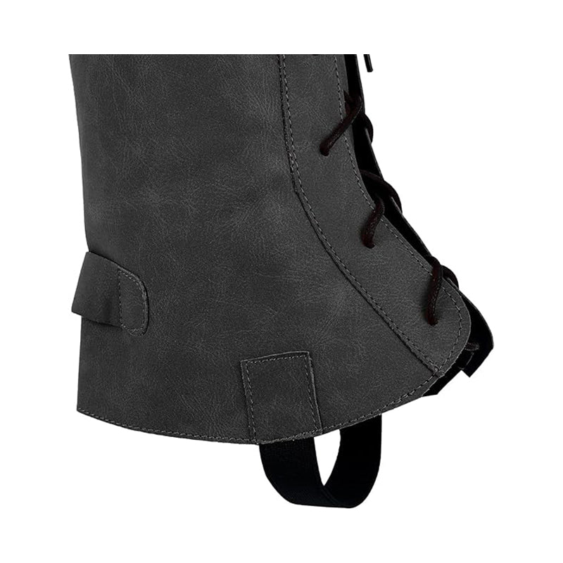 Medieval Pirate Boot Covers Renaissance Steampunk Leg Covers Faux Leather Ren Faire Leg Guards Costume Accessories