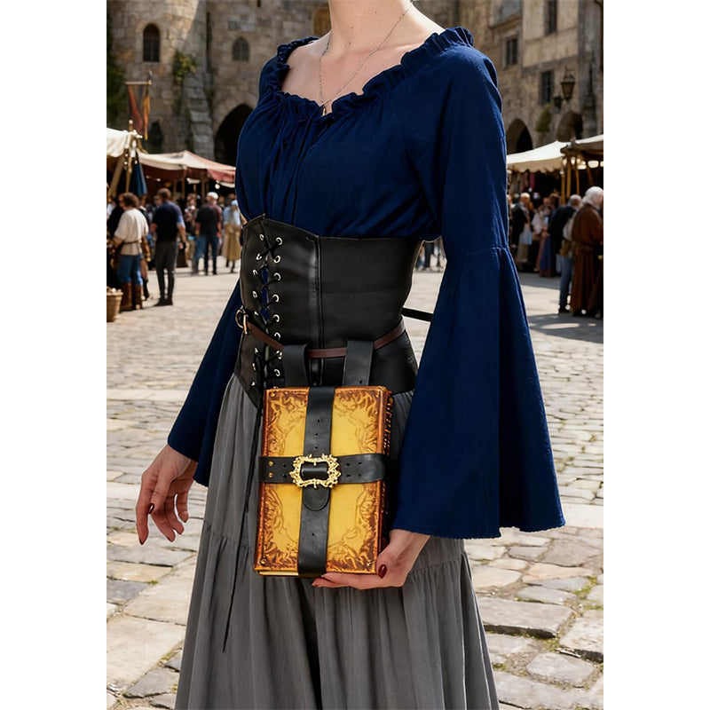 Medieval Renaissance Book Holder Strap Cover Reading Carrier Holder Adjustable Belt Book Holder LARP Cosplay Costume Accessories