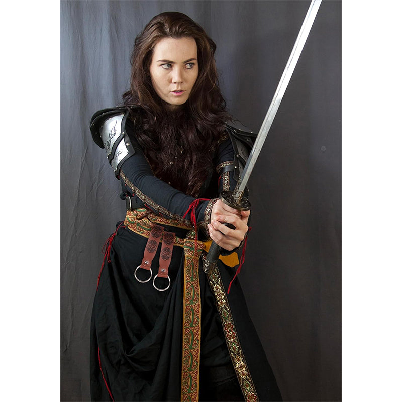 Medieval Skirt Hike Renaissance Waistband 2 PCS PU Leather Dress Clips Pirate Belt Waistband Cosplay Costume Accessories