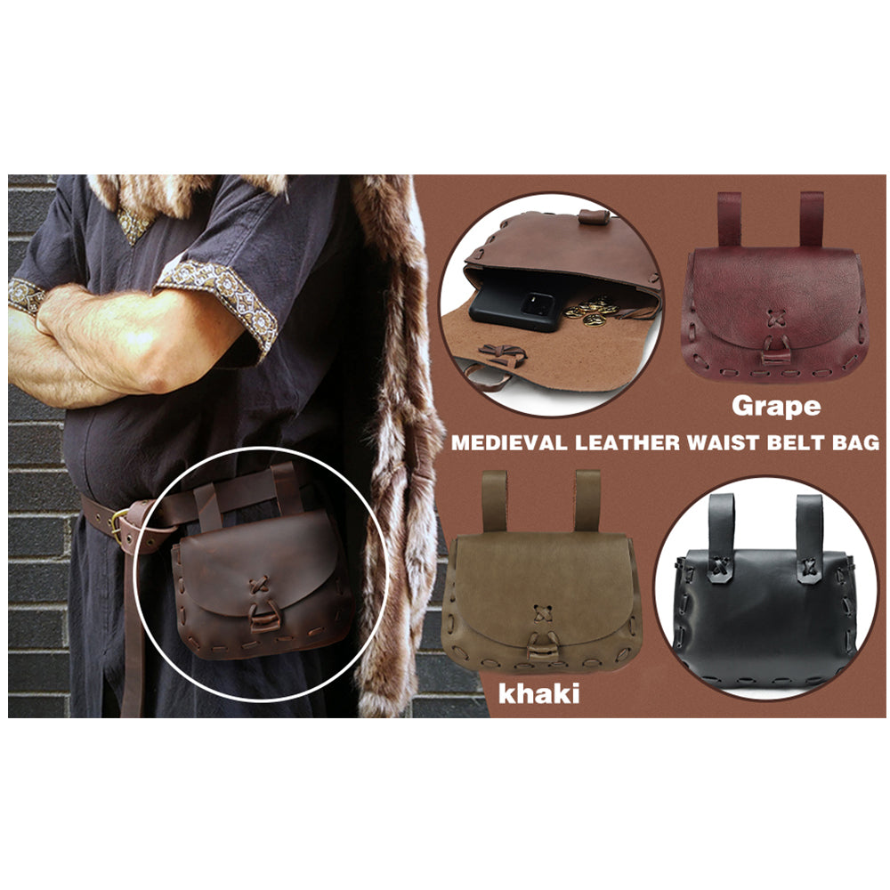 Medieval Waist Pack Vintage Belt Pouch Waist Bag LARP Renaissance Costume Accessories for Women Men