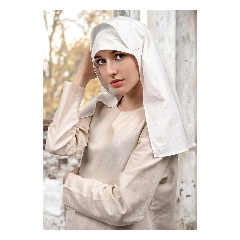 Medieval Women White Headscarf Renaissance Hat Scarf Cosplay Ren Faire Costume Accessories
