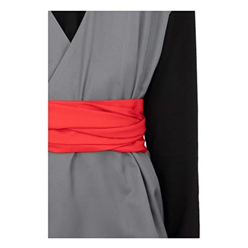 Men Black Kung Fu Suit Anime Cosplay Costume with Red Belt For Halloween Party