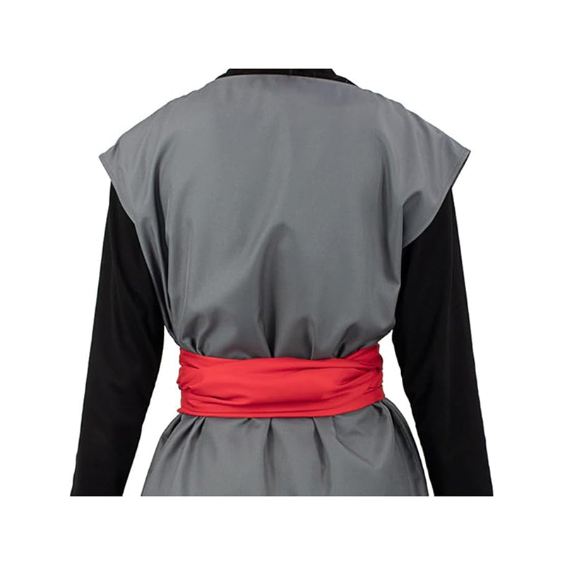Men Black Kung Fu Suit Anime Cosplay Costume with Red Belt For Halloween Party