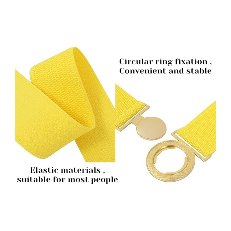 Men Elastic Adjustable Cosplay Belt Black Yellow Belt Costumes Accessories