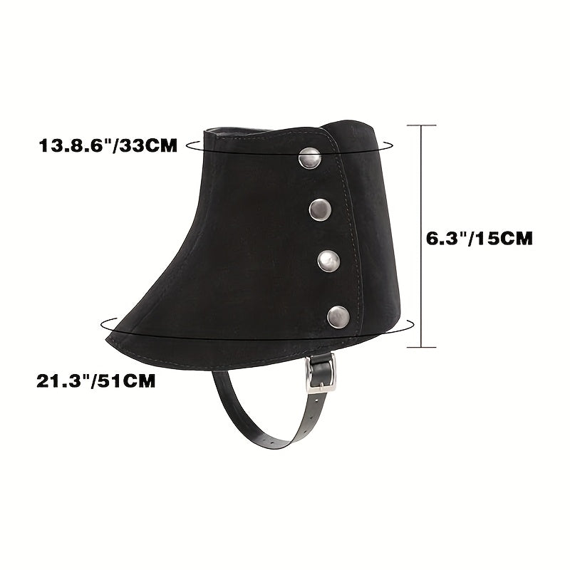 Men Medieval Pirate Boot Covers Renaissance Steampunk Faux Leather Retro Short Gaiters Spats With Rivets Costume Accessories