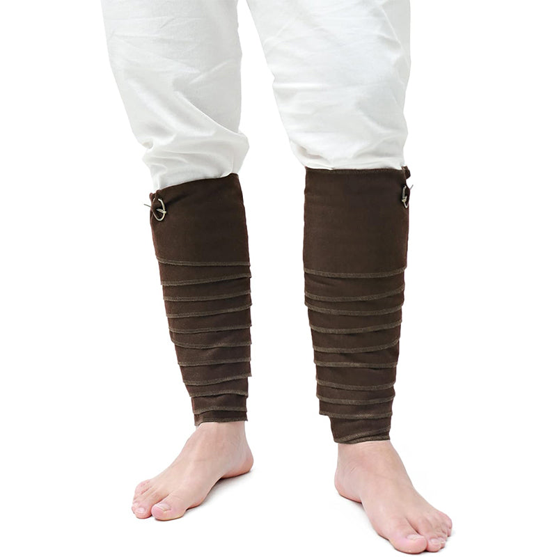 Men Medieval Pirate Leg Wraps With Brooch Pins Renaissance Leg Covers Cosplay Costume Accessories For Party Halloween Daily Wear