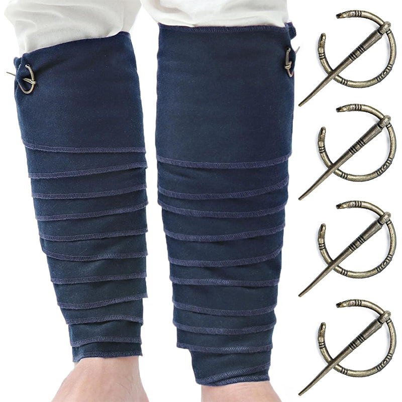 Men Medieval Pirate Leg Wraps With Brooch Pins Renaissance Leg Covers Cosplay Costume Accessories For Party Halloween Daily Wear