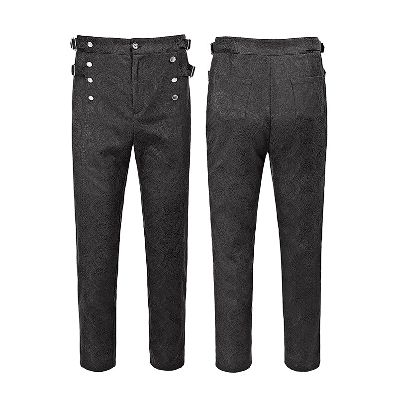 Men Medieval Renaissance Steampunk Gothic Vampire Pants Trousers Victorian Vintage Floral Pants Cosplay Costume Trousers