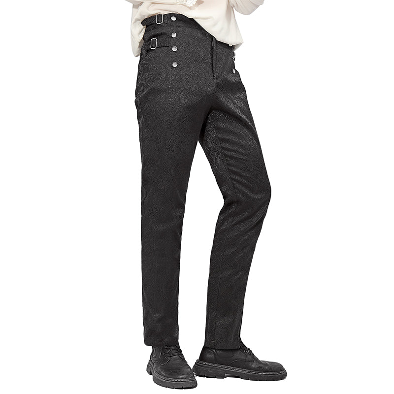 Men Medieval Renaissance Steampunk Gothic Vampire Pants Trousers Victorian Vintage Floral Pants Cosplay Costume Trousers