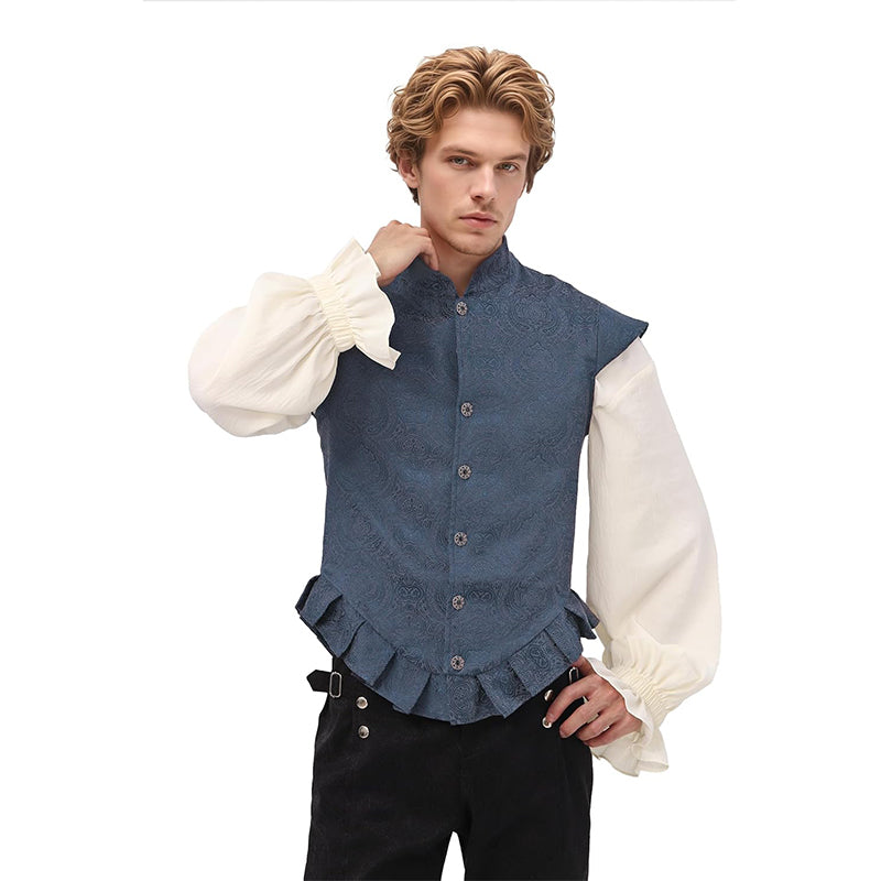 Men Renaissance Tudor Vest Medieval Victorian Elizabethan Period Noble Costume Jerkin Waistcoat For Party Daily Wear