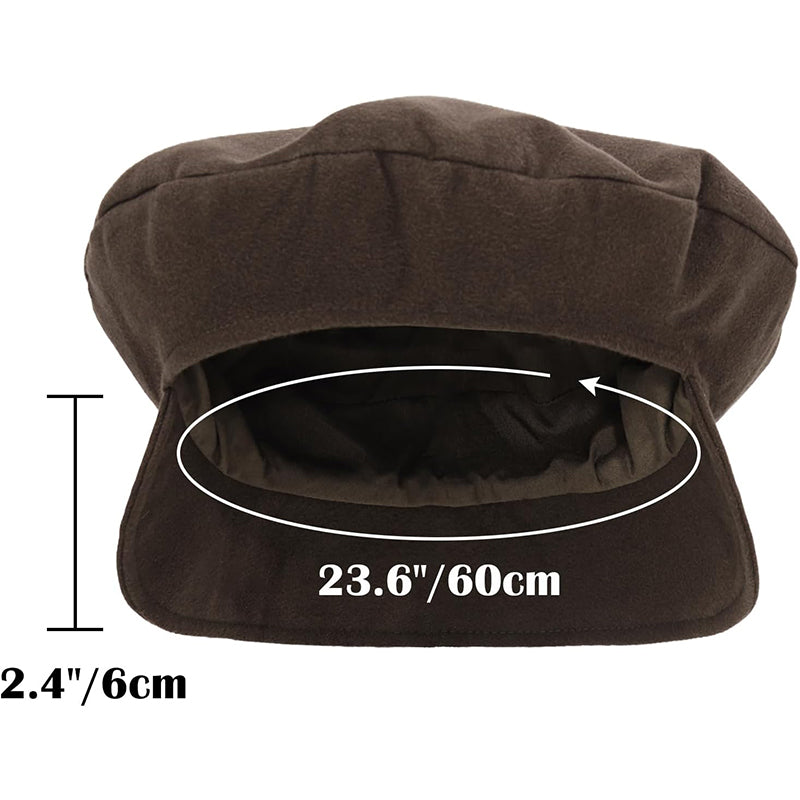 Men Women Medieval Tudor Beret Hat Renaissance Faux Suede Cap With Flap Costume Accessories For Party Festival