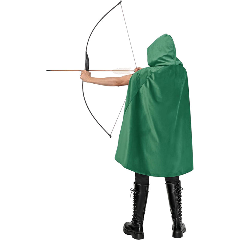 Men Women Medieval Velvet Hooded Cloak Renaissance Cape With Hood Costume Accessories For Halloween Party