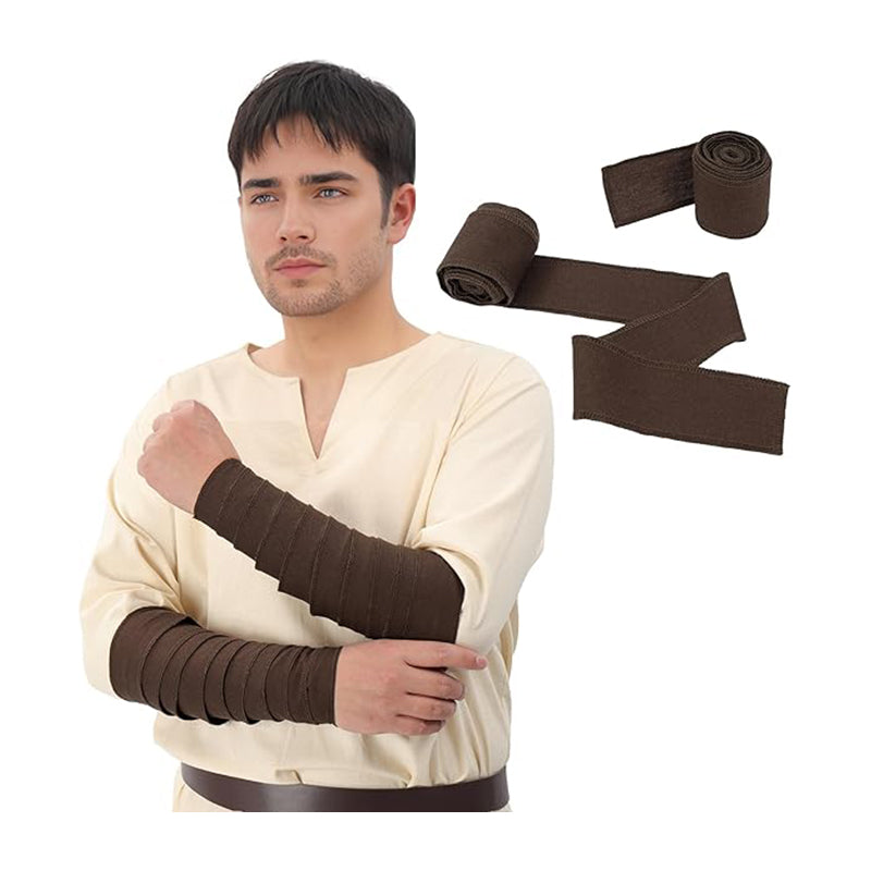 Renaissance Arm Wraps Medieval Linen Bracers Vintage Arm Guards Arm Bracers Costume Accessories For Halloween Party