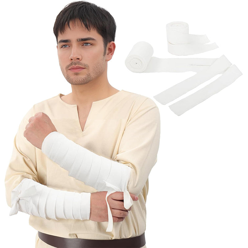 Renaissance Arm Wraps Medieval Linen Bracers Vintage Arm Guards Arm Wraps Party Halloween Costume Accessories
