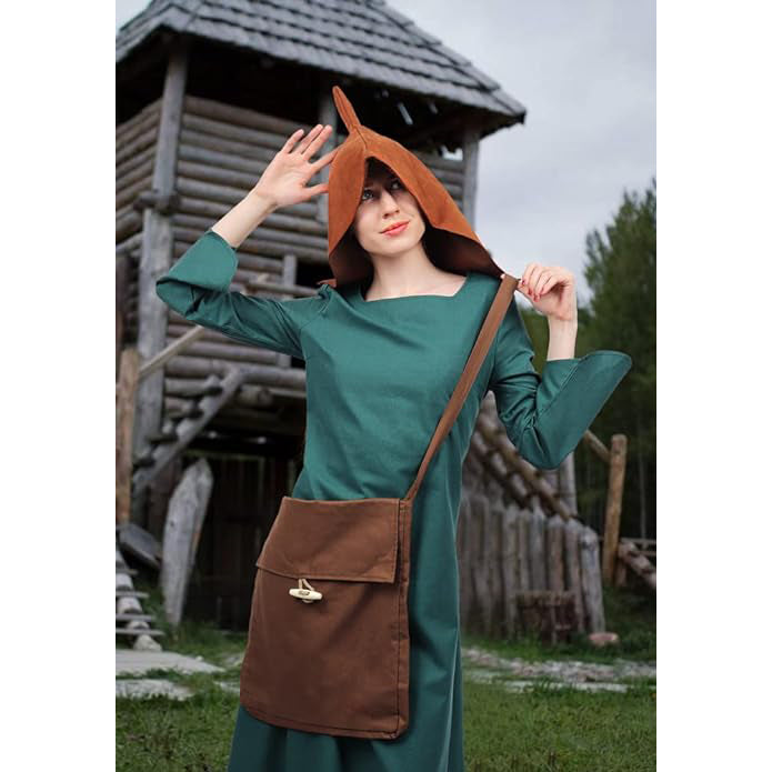 Renaissance Medieval Small Pilgrim Pouch Bag Viking Canvas Shoulder Bag