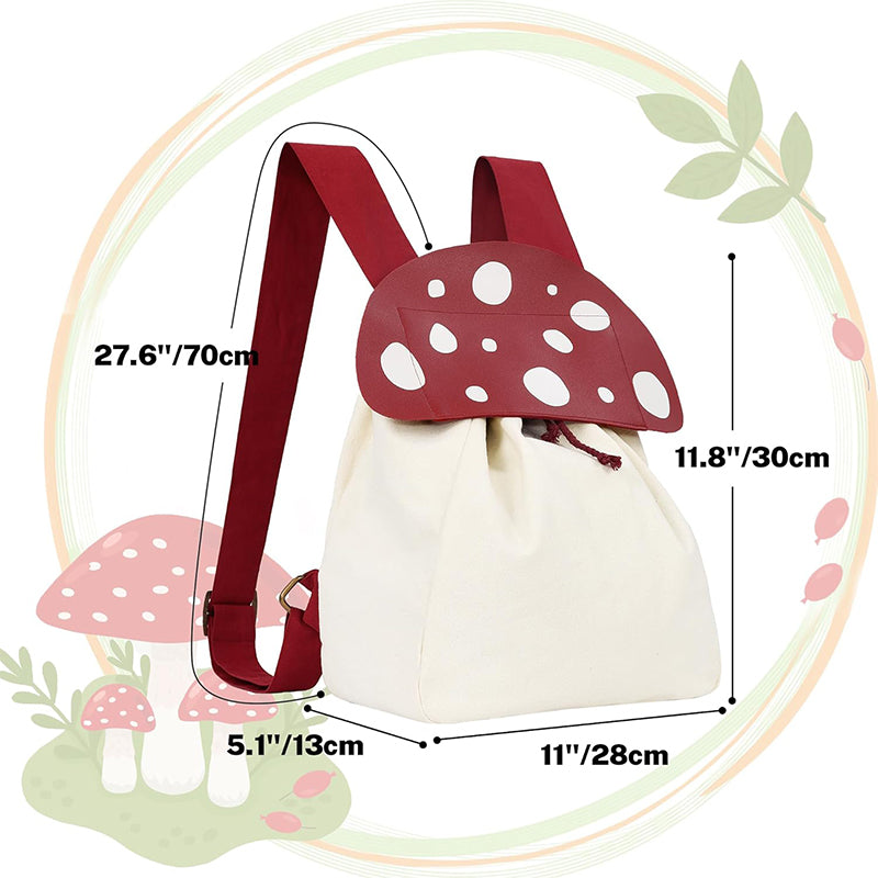 Renaissance Mushroom Backpack Lightweight Drawstring Canvas Bag Ren Faire Larp Costume Accessories