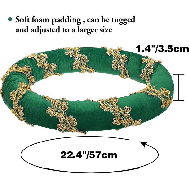 Renaissance Padded Roll Chaplets Velvet Coif Cap Medieval Headwear Headpiece Hat Bourrelet With Gold Trim For Daily Wear Party Christmas