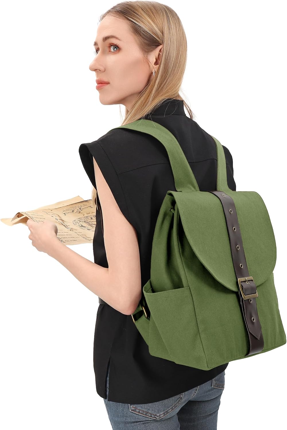 Renaissance Vintage Canvas Bag Medieval Travel Rucksack Backpack Costume Accessories Bag