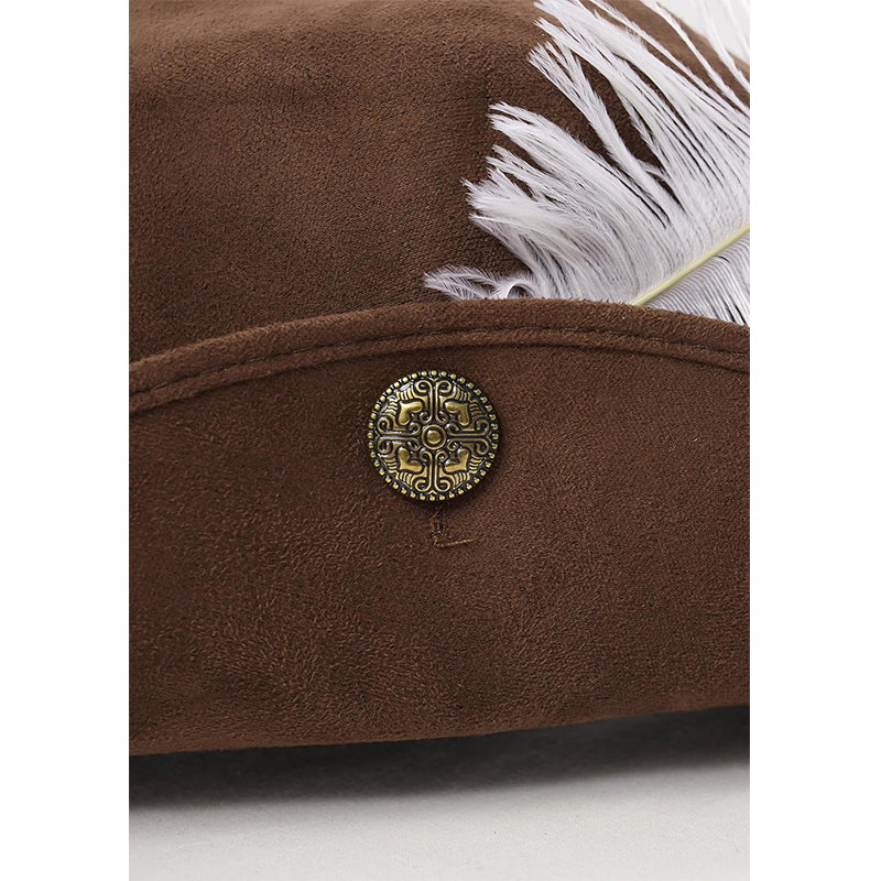 Unisex Medieval Renaissance Musketeer Hat Colonial Tricorn Headwear Hat Costume Accessories