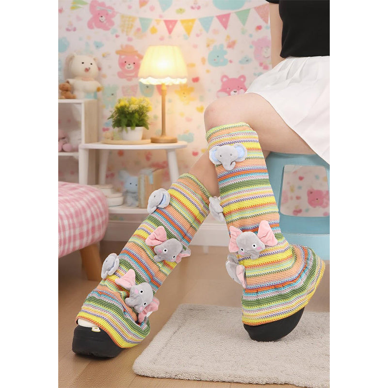 Women Animal Leg Warmer Socks Cute Knit Crocodile Leg Socks Kawaii Over Knee Legwarmers Elephant Socks For Halloween Party Daily Wear