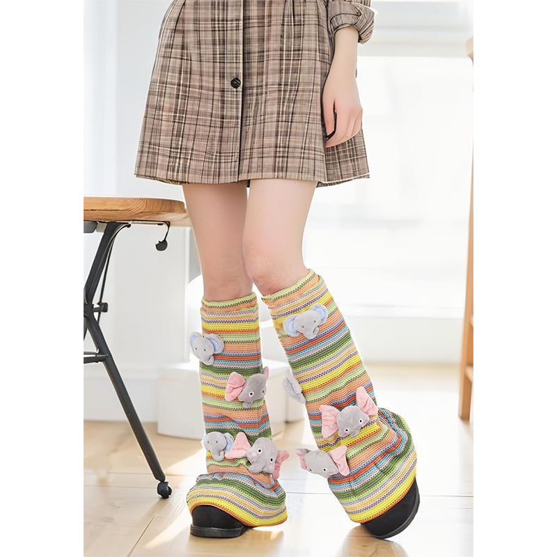 Women Animal Leg Warmer Socks Cute Knit Crocodile Leg Socks Kawaii Over Knee Legwarmers Elephant Socks For Halloween Party Daily Wear
