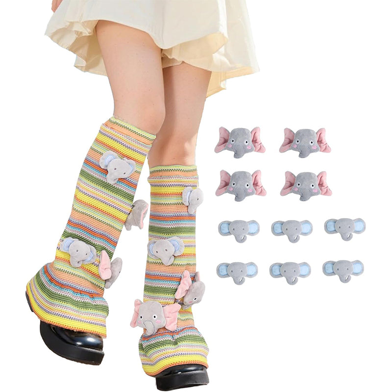 Women Animal Leg Warmer Socks Cute Knit Crocodile Leg Socks Kawaii Over Knee Legwarmers Elephant Socks For Halloween Party Daily Wear