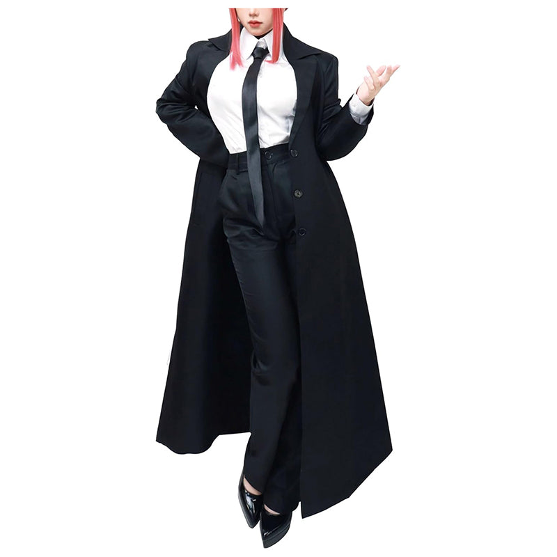 Women Anime Cosplay Costume Full Set Black Coat Outfits For Halloween Party