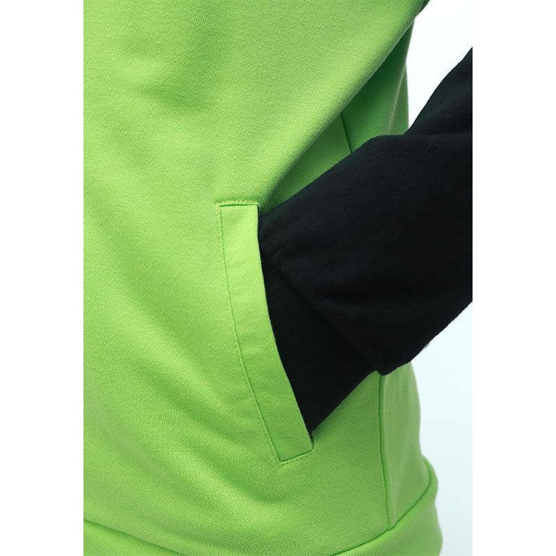 Women Anime Cosplay Green Hoodie Jacket Coat with Ears for Halloween Party Daily Wear