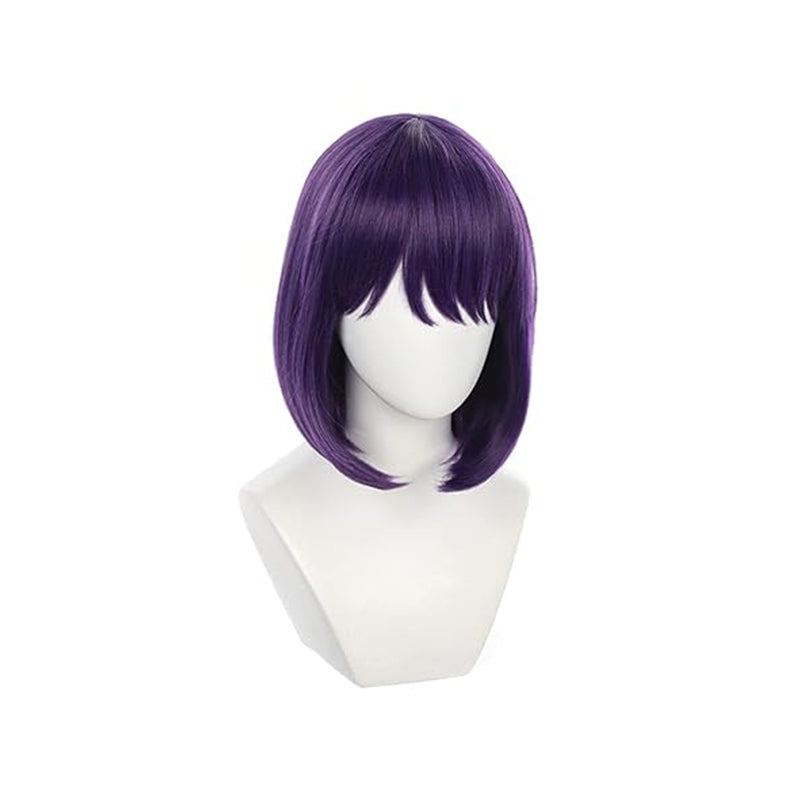 Women Anime Cosplay Wig Purple Short Hair Costume Accessories For Halloween Party