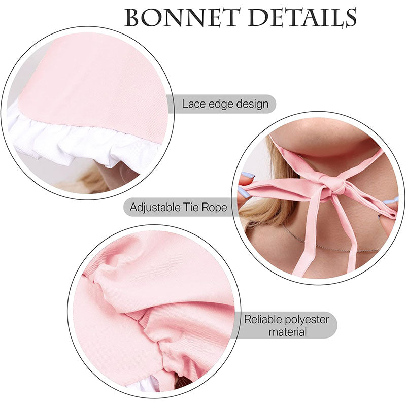 Women Colonial Cap Medieval Bonnet Hat Pink Hat Daily Wear Christmas Cap Cosplay Head Wear Hat