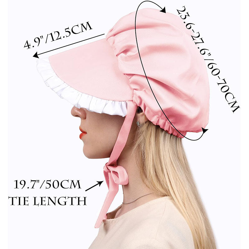 Women Colonial Cap Medieval Bonnet Hat Pink Hat Daily Wear Christmas Cap Cosplay Head Wear Hat