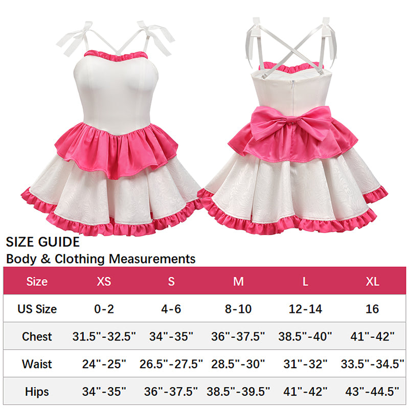 Women Cosplay Strapless Dress with Accessories Full Set Cosplay Costumes Outfit for Halloween Daily Wear