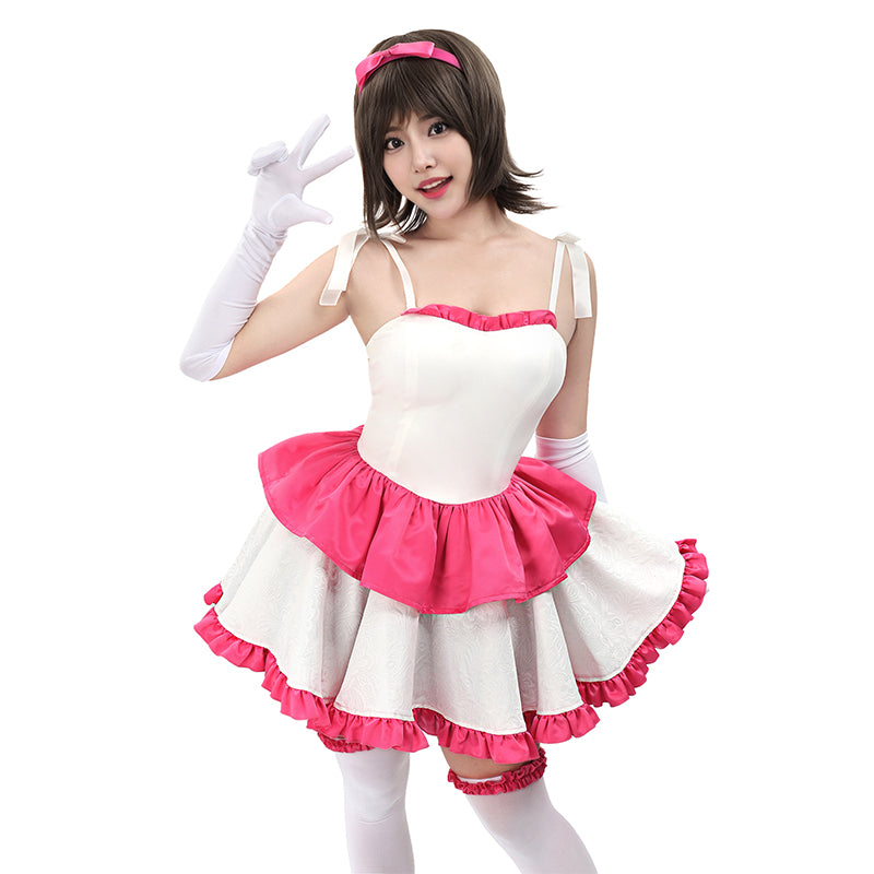 Women Cosplay Strapless Dress with Accessories Full Set Cosplay Costumes Outfit for Halloween Daily Wear