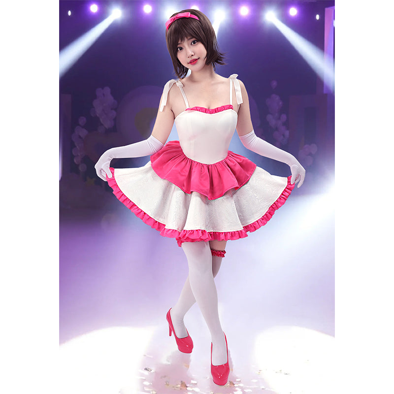 Women Cosplay Strapless Dress with Accessories Full Set Cosplay Costumes Outfit for Halloween Daily Wear