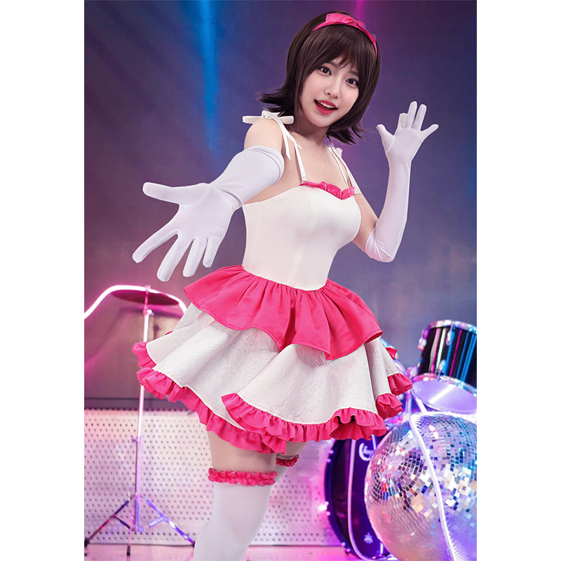 Women Cosplay Strapless Dress with Accessories Full Set Cosplay Costumes Outfit for Halloween Daily Wear
