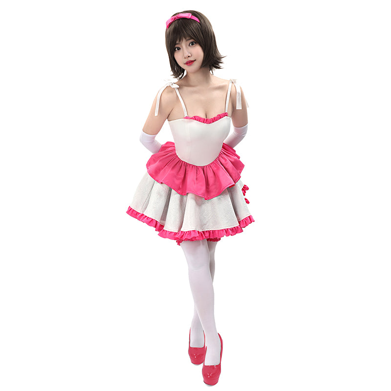Women Cosplay Strapless Dress with Accessories Full Set Cosplay Costumes Outfit for Halloween Daily Wear