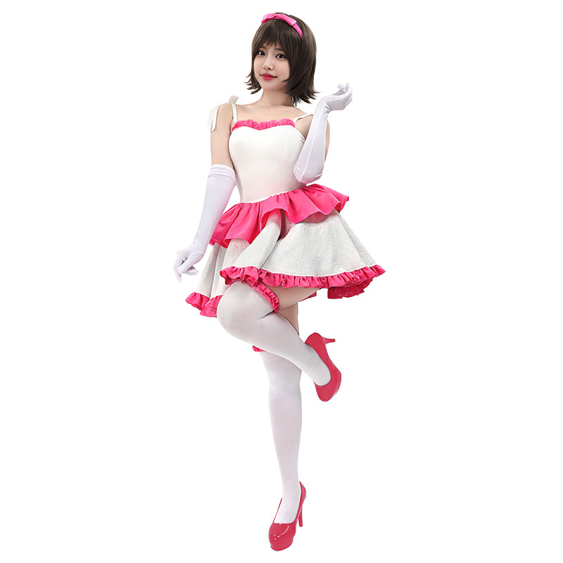 Women Cosplay Strapless Dress with Accessories Full Set Cosplay Costumes Outfit for Halloween Daily Wear