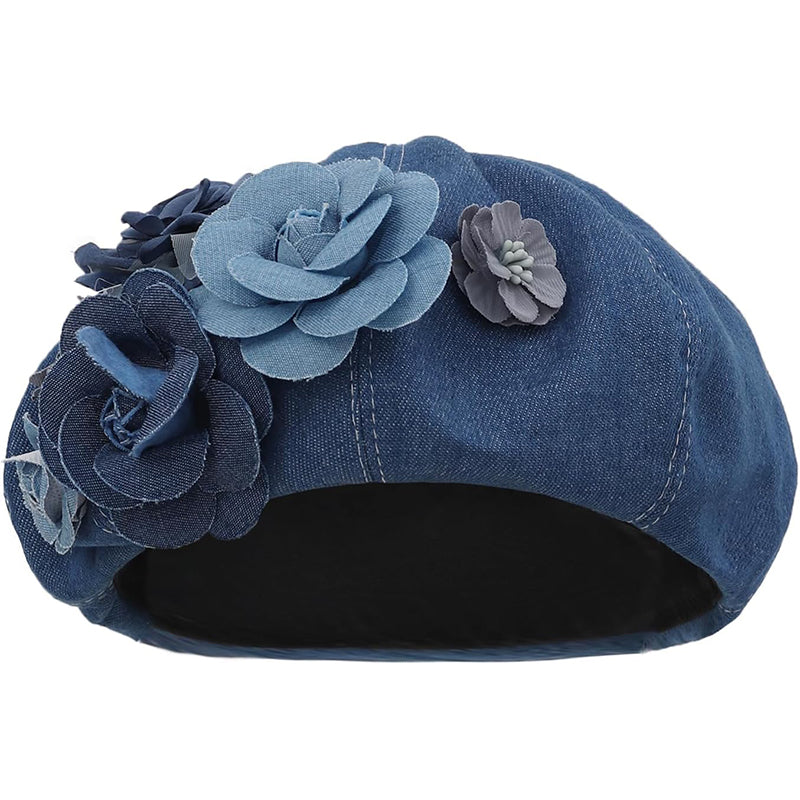 Women Denim Beret Hat Fisherman Newsboy Flat Cap Gatsby Cabbie Visor Renaissance French Painter Casual Sun Hats For Party Daily Wear