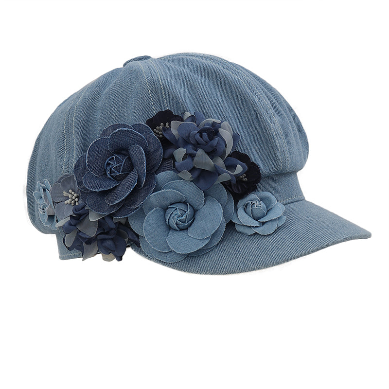 Women Denim Beret Hat Fisherman Newsboy Flat Cap Gatsby Cabbie Visor Renaissance French Painter Casual Sun Hats For Party Daily Wear