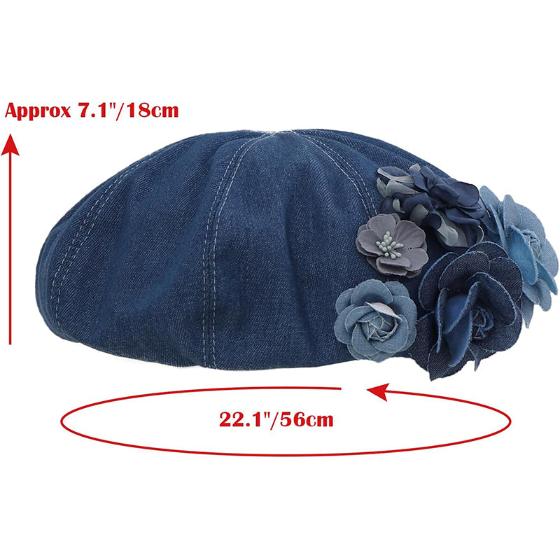 Women Denim Beret Hat Fisherman Newsboy Flat Cap Gatsby Cabbie Visor Renaissance French Painter Casual Sun Hats For Party Daily Wear