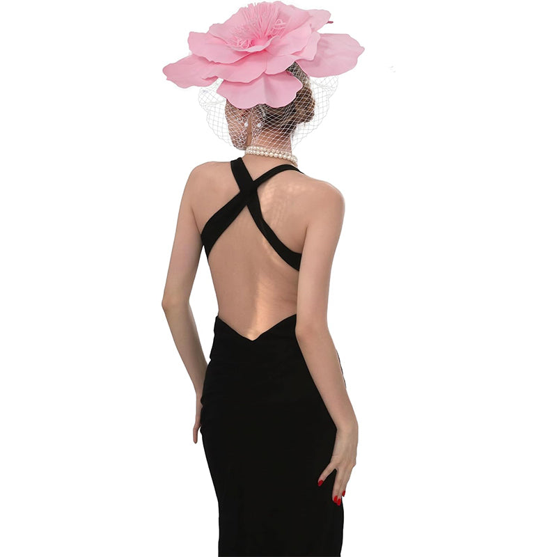 Women Derby Hats With Headband And Clip Large Flower Tea Party Head-wear Cocktail Wedding Cap Hat Costume Accessories