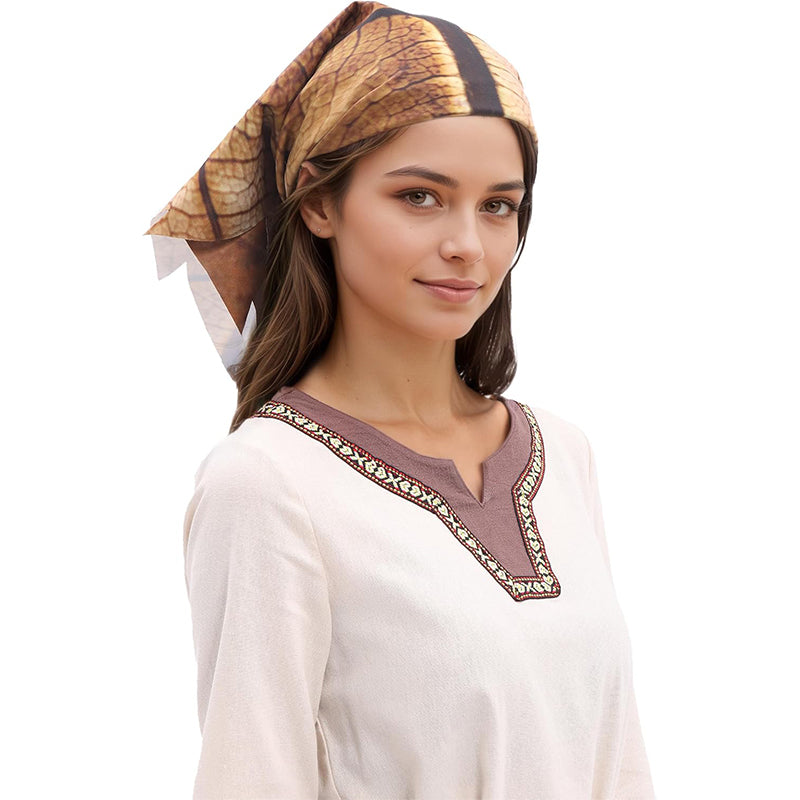 Women Leaf Shaped Headscarf Triangular Neckerchief Square Scarf Pattern Hair Wrap Costume Accessories For Party Festival Daily Wear
