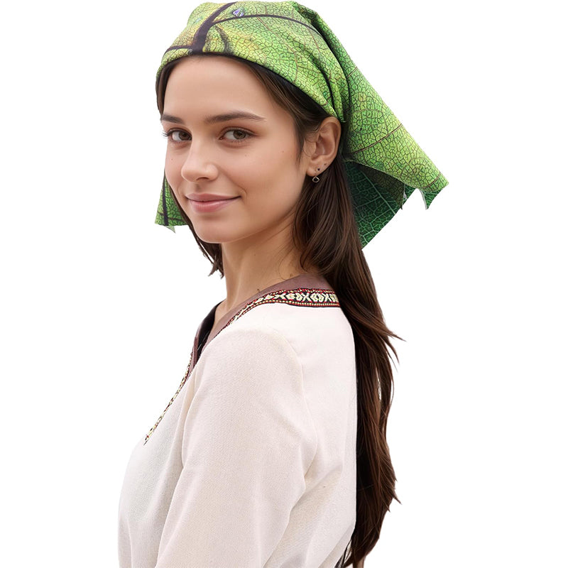 Women Leaf Shaped Headscarf Triangular Neckerchief Square Scarf Pattern Hair Wrap Costume Accessories For Party Festival Daily Wear