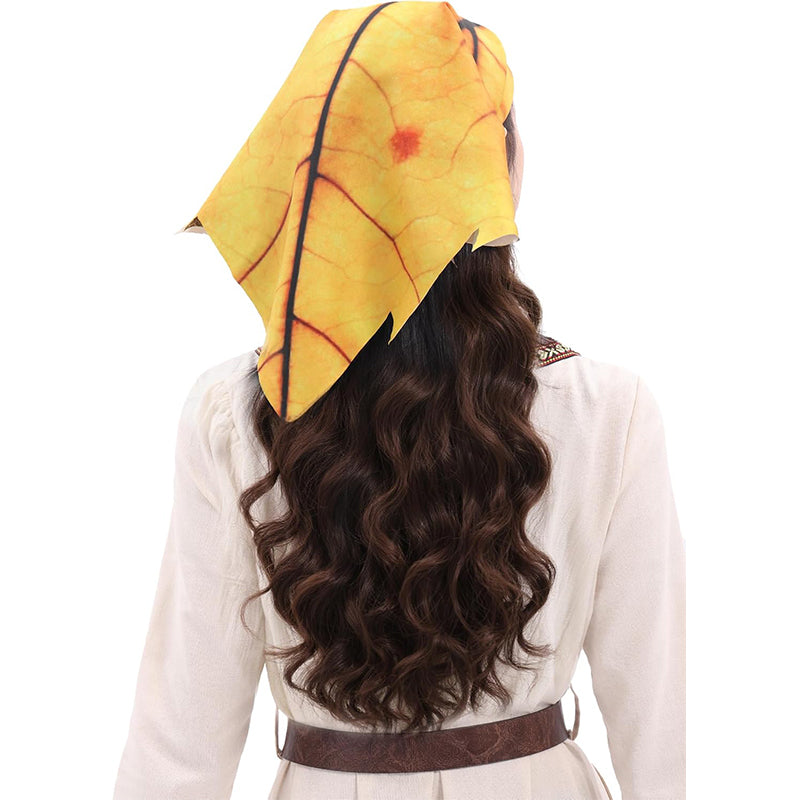 Women Leaf Shaped Headscarf Triangular Neckerchief Square Scarf Pattern Hair Wrap Costume Accessories For Party Festival Daily Wear