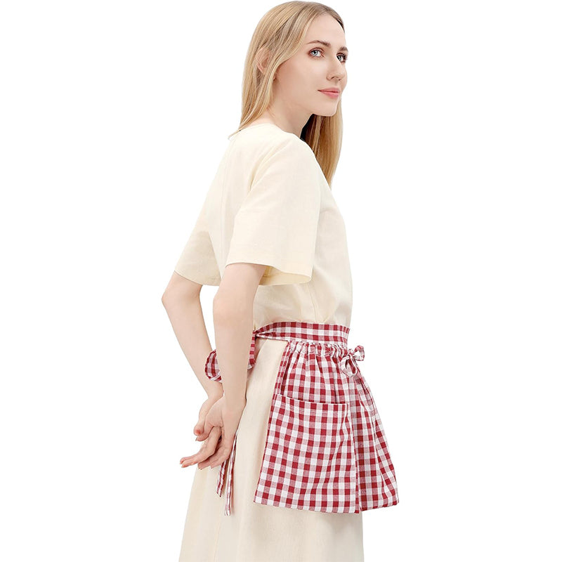 Women Linen Gardening Apron With Pockets Farm Orchard Garden Apron Costume Accessories