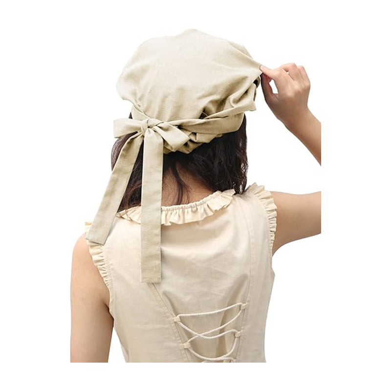 Women Medieval Bonnet Cap Linen Colonial Amish Peasant Mob Hat Renaissance Head-wear Hat Cosplay Costume Accessories