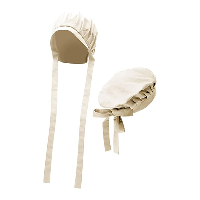 Women Medieval Bonnet Cap Linen Colonial Amish Peasant Mob Hat Renaissance Head-wear Hat Cosplay Costume Accessories