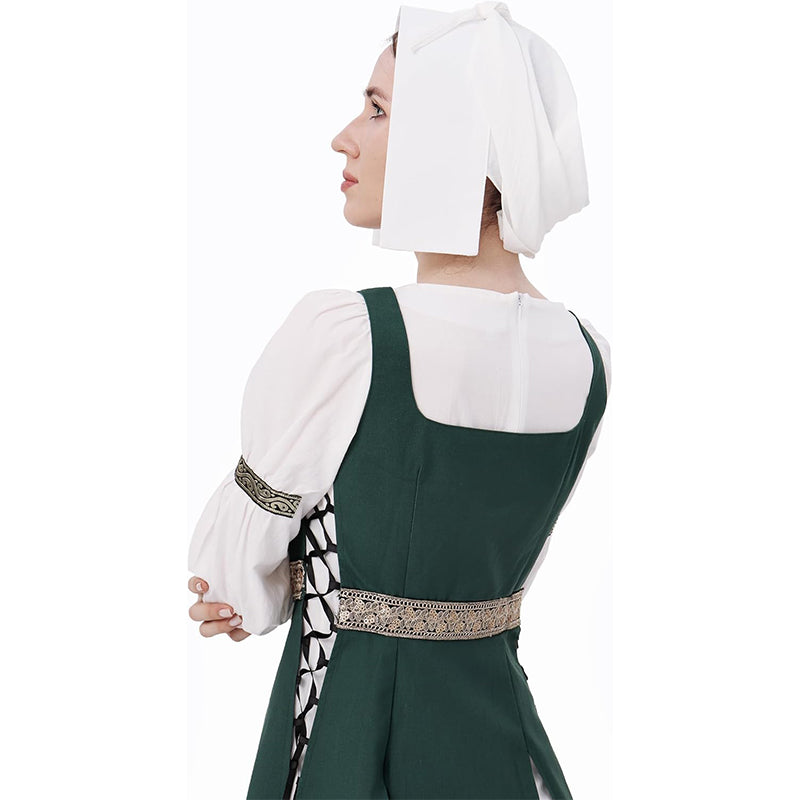 Women Medieval Coif Cap Renaissance Victorian Bonnet Peasant Amish Hat Colonial Coif Headwear Cosplay Costume Accessories