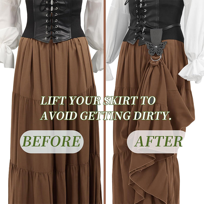 Women Medieval Faux Leather Skirt Hike Renaissance Belt Waistband Skirt Hikes Dress Waistband Costume Accessories